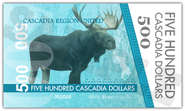 Five Hundred Cascadia Dollars Obverse